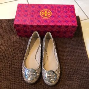 Tory Burch snake skin ballerina flats size 7